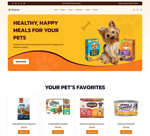 Pet Food Shop Template
